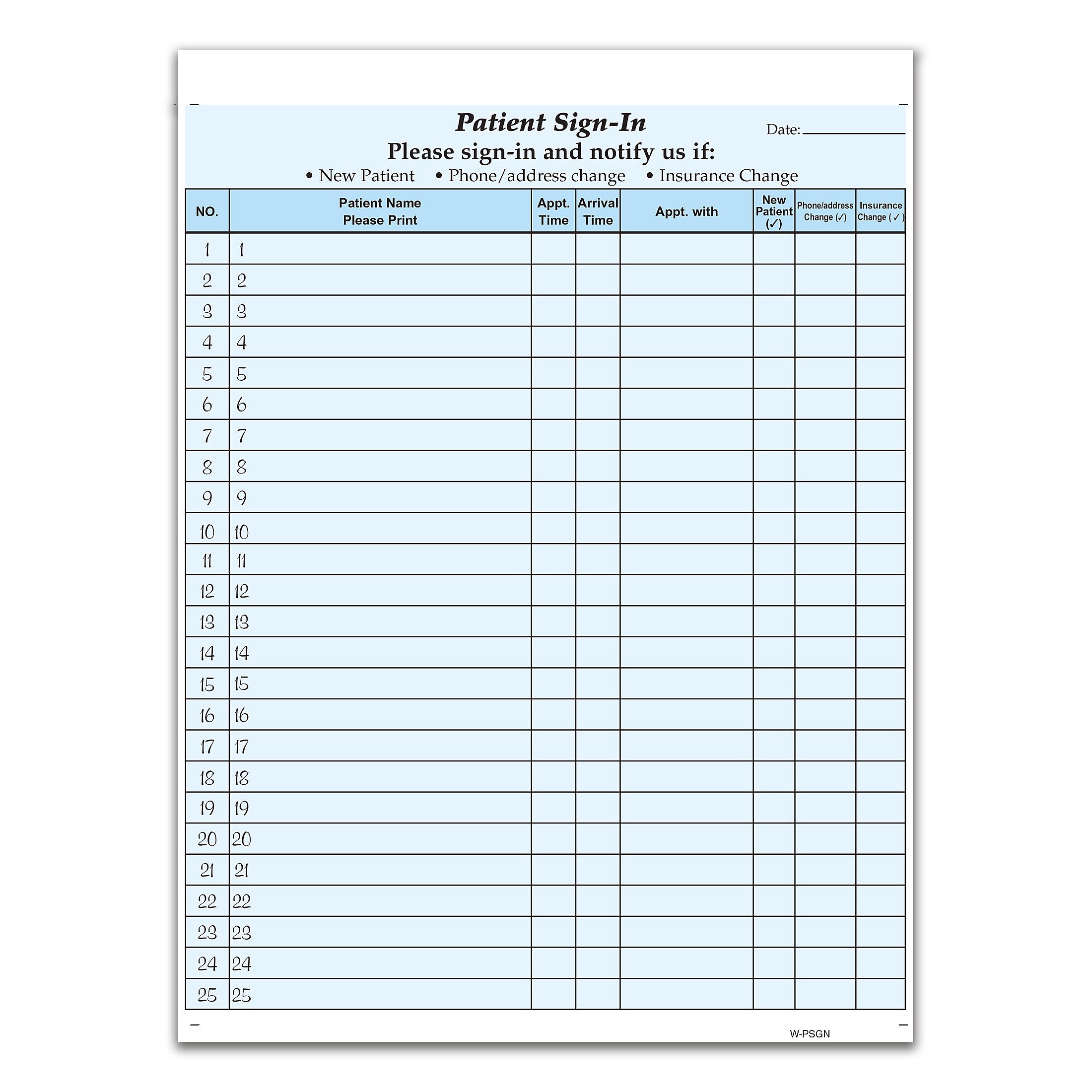 Cosco Patient Confidential Sign-In Forms, 3-Part, 125 Forms/Pack (074039)