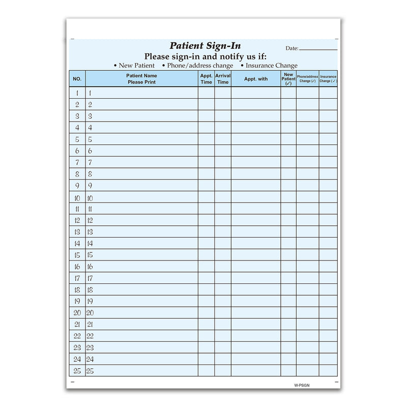 Cosco Patient Confidential Sign-In Forms, 3-Part, 125 Forms/Pack (074039)