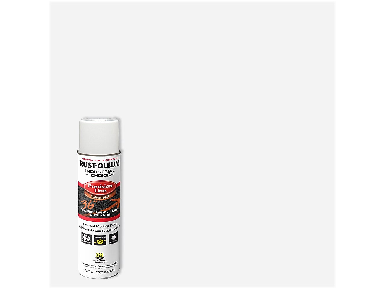 Rust-Oleum Solvent-Based Industrial Choice Precision Line Inverted Marking Paint, White, 17 Oz., 12/Pack (203030V)
