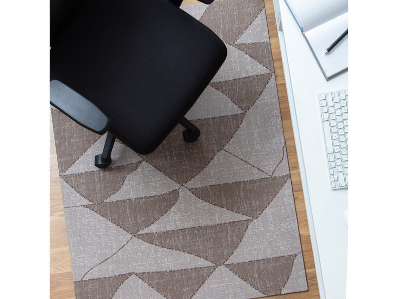 Anji Mountain Rug'd Dormis Carpet & Hard Floor Chair Mat, 36" x 48", Brown/Beige Polyester (AMB9038)