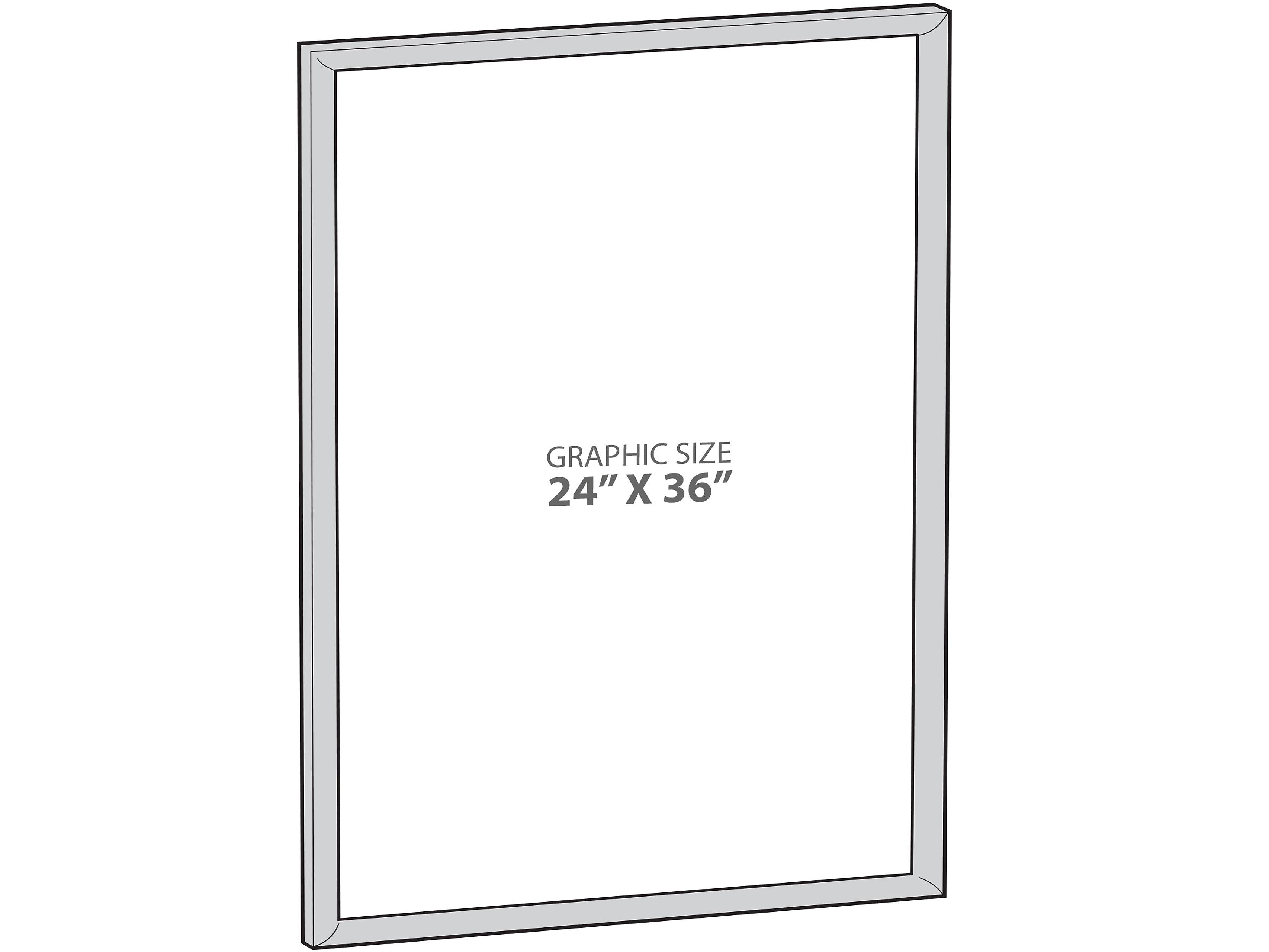 Azar Sign Holder, 24" x 36", Wall Mounted, Silver, Plastic (300344-SLV)