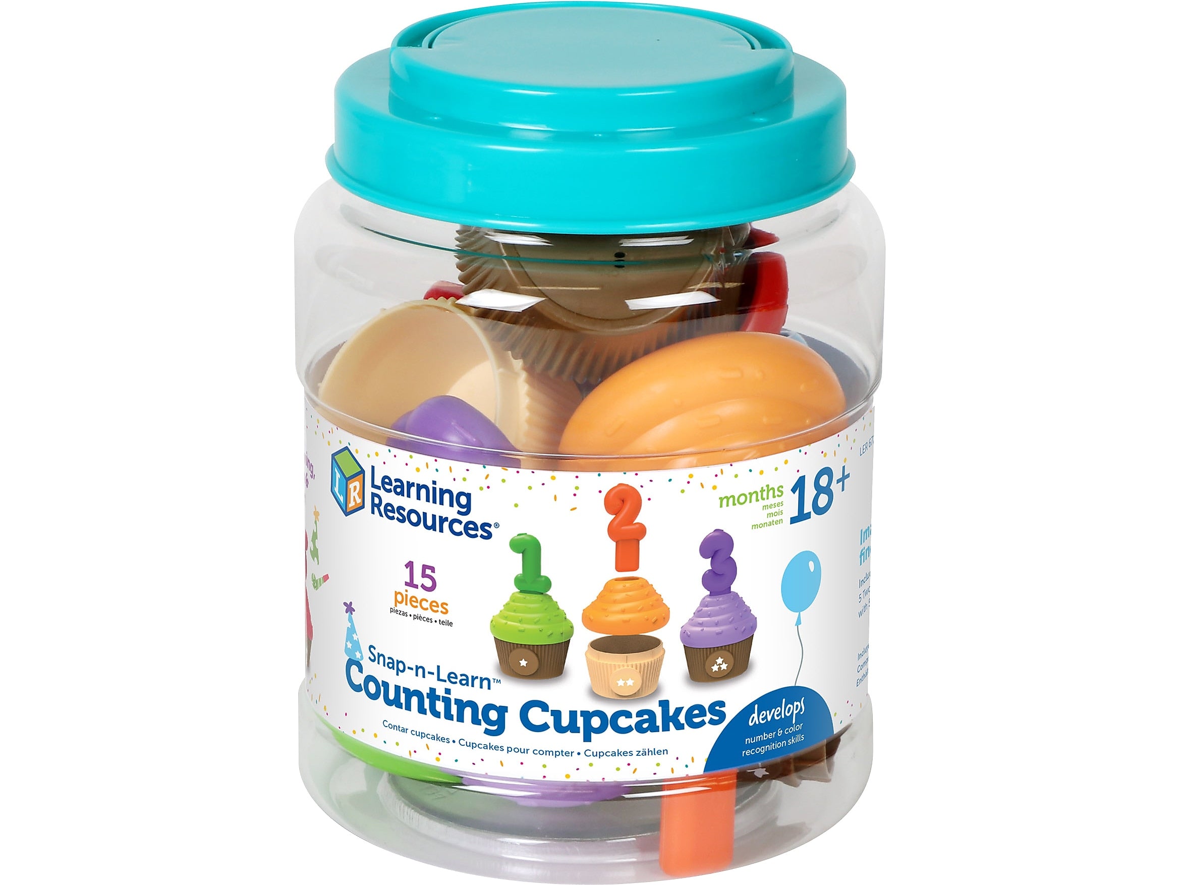 Learning Resources Snap-N-Learn Counting Cupcake Tos, 5/Set (LER6724)