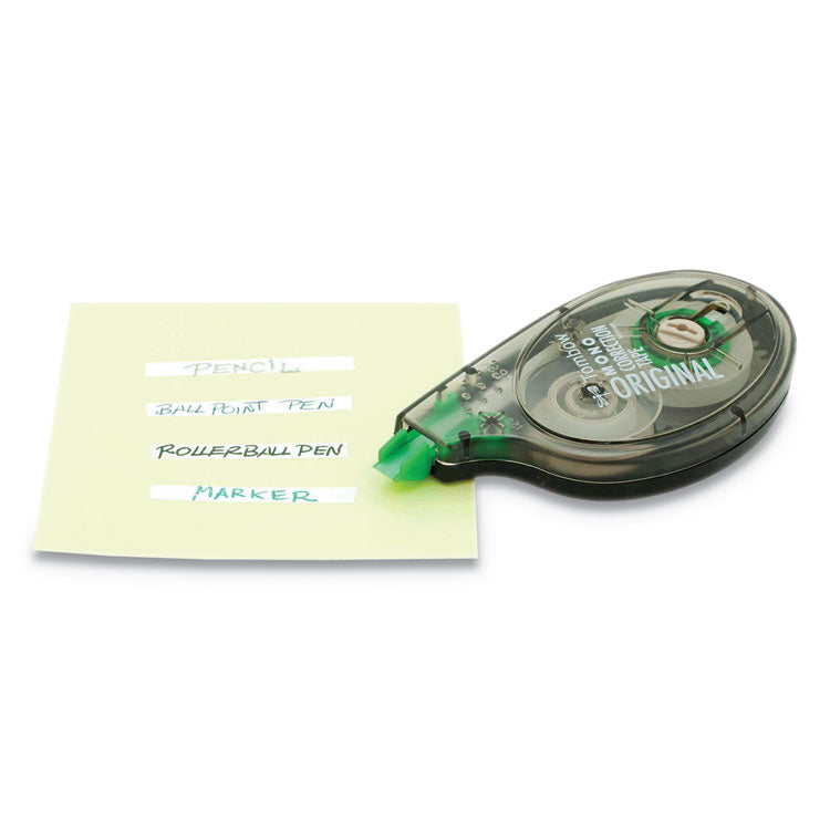 MONO Correction Tape, Non-Refillable, Gray/Clear Applicator, 0.17" x 394", White Tape, 4/Pack