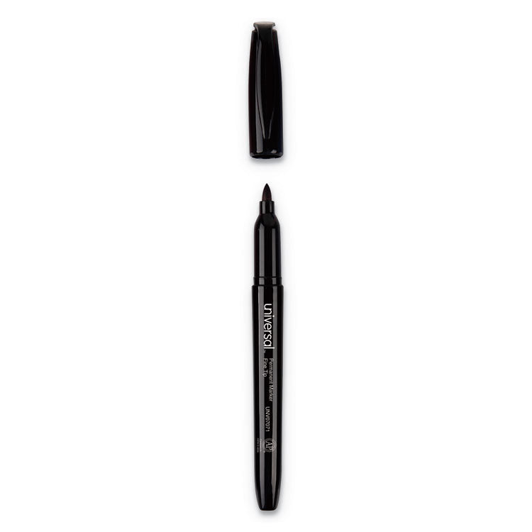 Pen-Style Permanent Marker, Fine Bullet Tip, Black, Dozen