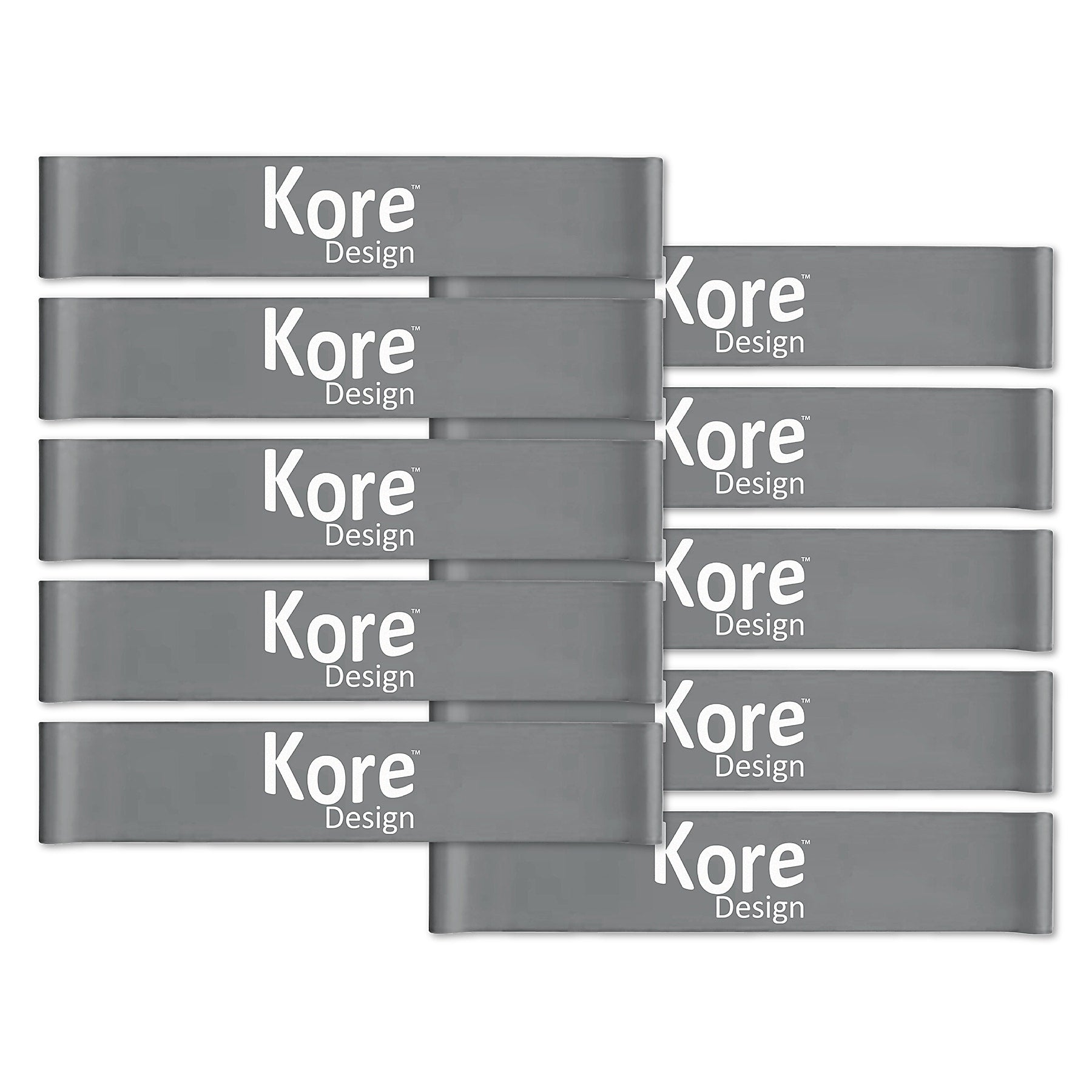 Kore Design Chair Fidget Latex Kick Bands, Grey, 10/Pack (KD-KB1006)