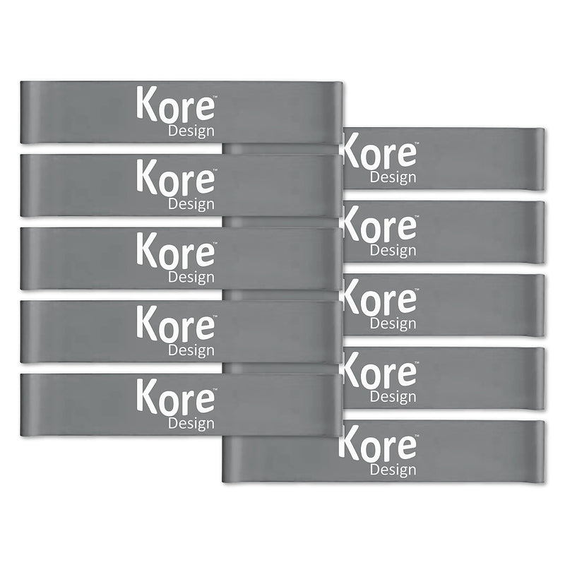 Kore Design Chair Fidget Latex Kick Bands, Grey, 10/Pack (KD-KB1006)