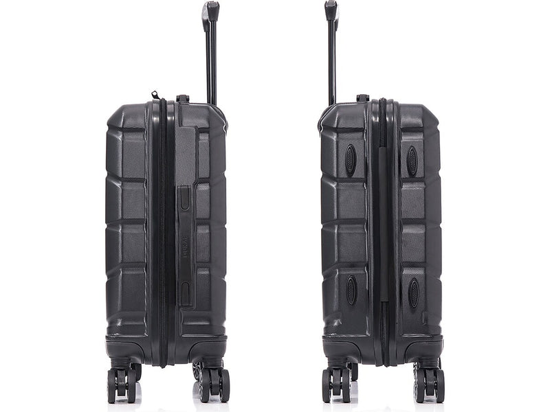 DUKAP Sense 20" Hardside Suitcase, 4-Wheeled Spinner, TSA Checkpoint Friendly, Black (DKSEN00S-BLK)