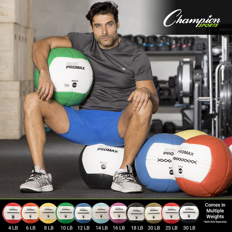 Champion Sports 30 lbs. Rhino Promax Medicine Ball, Black (CHMP219)
