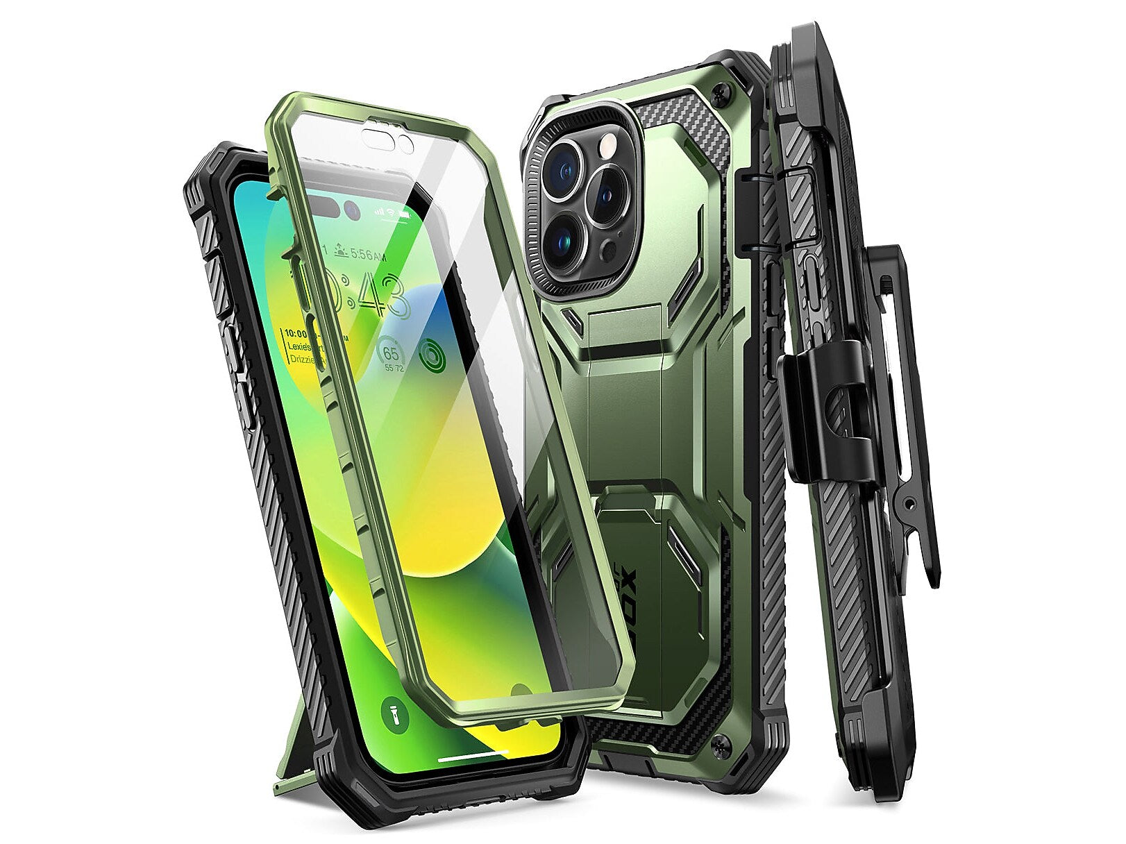 i-Blason Armorbox Dark Green Rugged Case for iPhone 14 Pro (iPhone2022Pro-6.1-Armorbox-SP-Guldan)