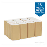 Pacific Blue Basic Folded Paper Towel, 1-Ply, 9.2 x 9.4, White, 250/Pack, 16 Packs/Carton