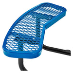 Global Industrial 46" Round Picnic Table, Expanded Metal, Blue (277150BL)