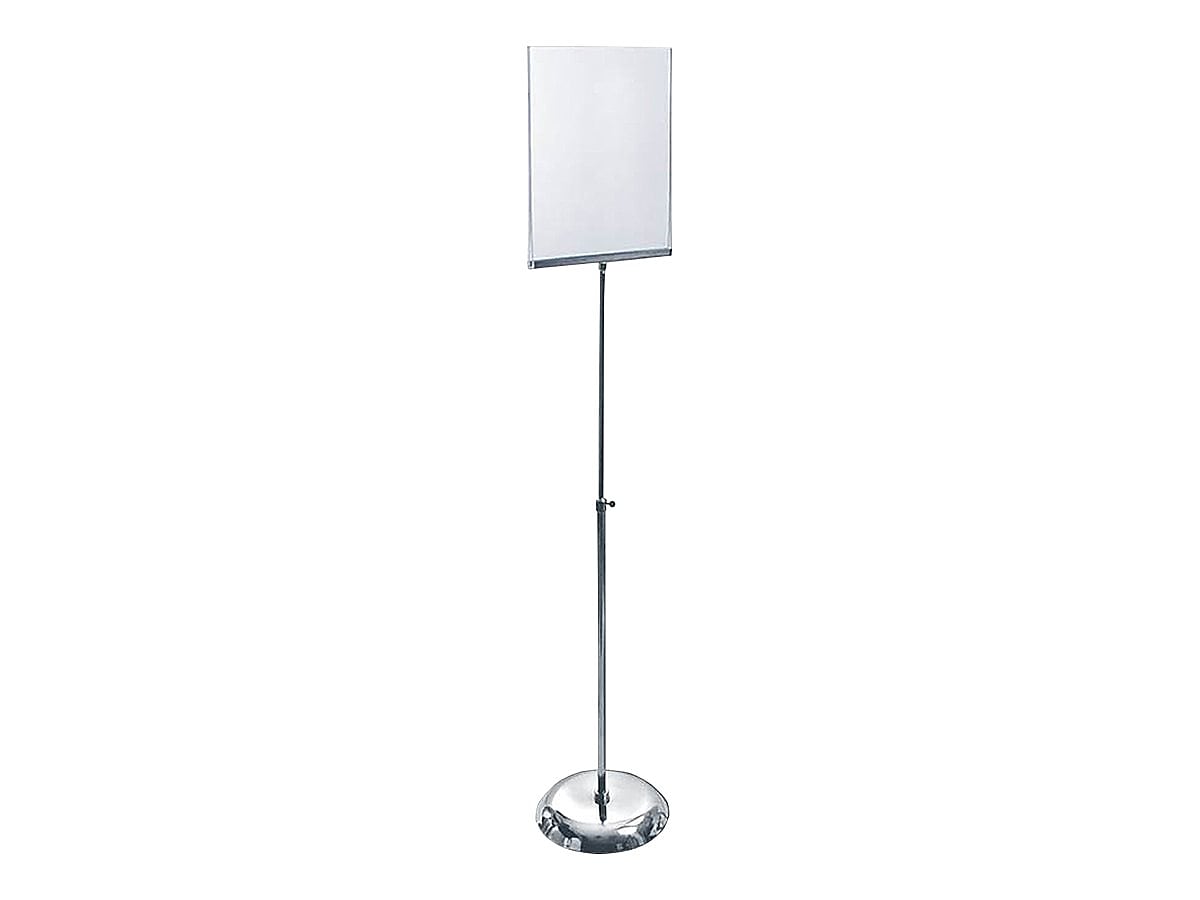Azar Sign Holder, 15" x 45", Vertical, Freestanding, Clear/Silver, Acrylic (300847)