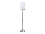 Azar Sign Holder, 15" x 45", Vertical, Freestanding, Clear/Silver, Acrylic (300847)