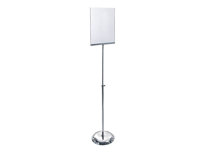 Azar Sign Holder, 15" x 45", Vertical, Freestanding, Clear/Silver, Acrylic (300847)