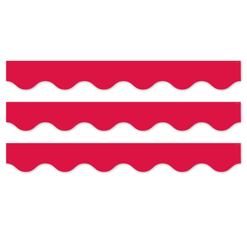 Creative Teaching Press Core Decor EZ Border, 3" x 2', Red Wavy, 24/Pack, 3 Packs/Bundle (CTP11063-3)