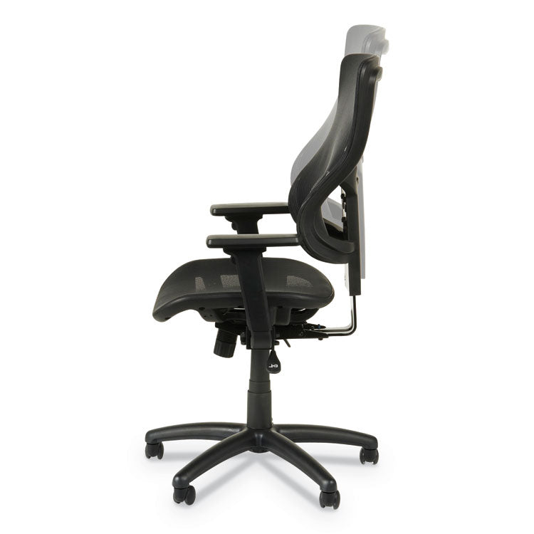 Alera Elusion II Series Suspension Mesh Mid-Back Synchro Seat Slide Chair, Supports 275 lb, 16.34" to 20.35" Seat, Black