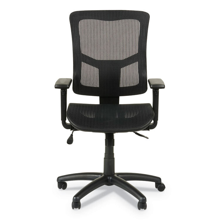 Alera Elusion II Series Suspension Mesh Mid-Back Synchro Seat Slide Chair, Supports 275 lb, 16.34" to 20.35" Seat, Black