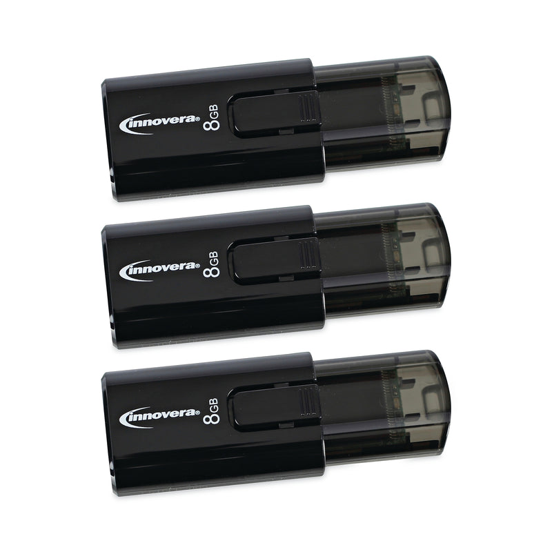 Innovera® USB 3.0 Flash Drive, 8 GB, 3/Pack