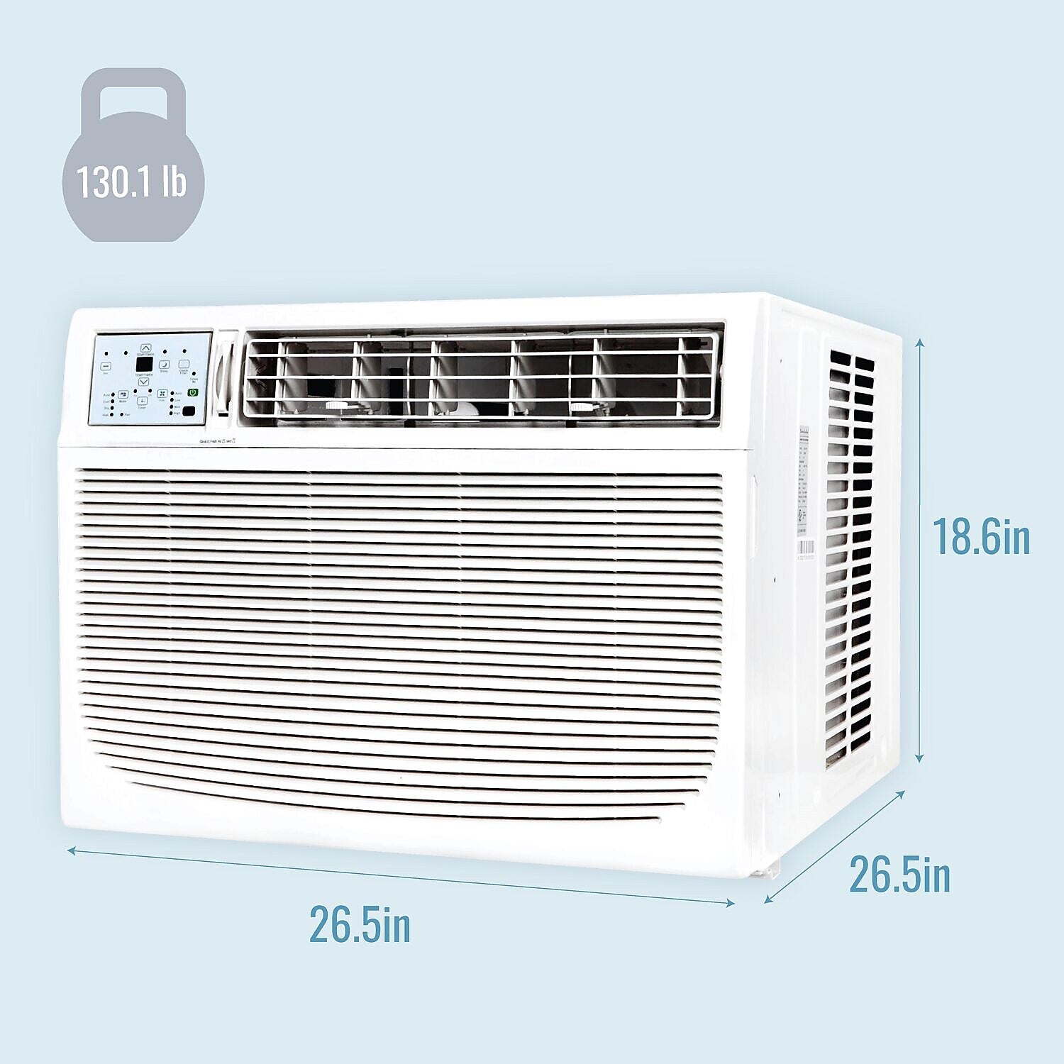 Keystone 25,000/24,700 BTU 230V Window/Wall Air Conditioner with Follow Me LCD Remote Control, White (KSTAW25C)