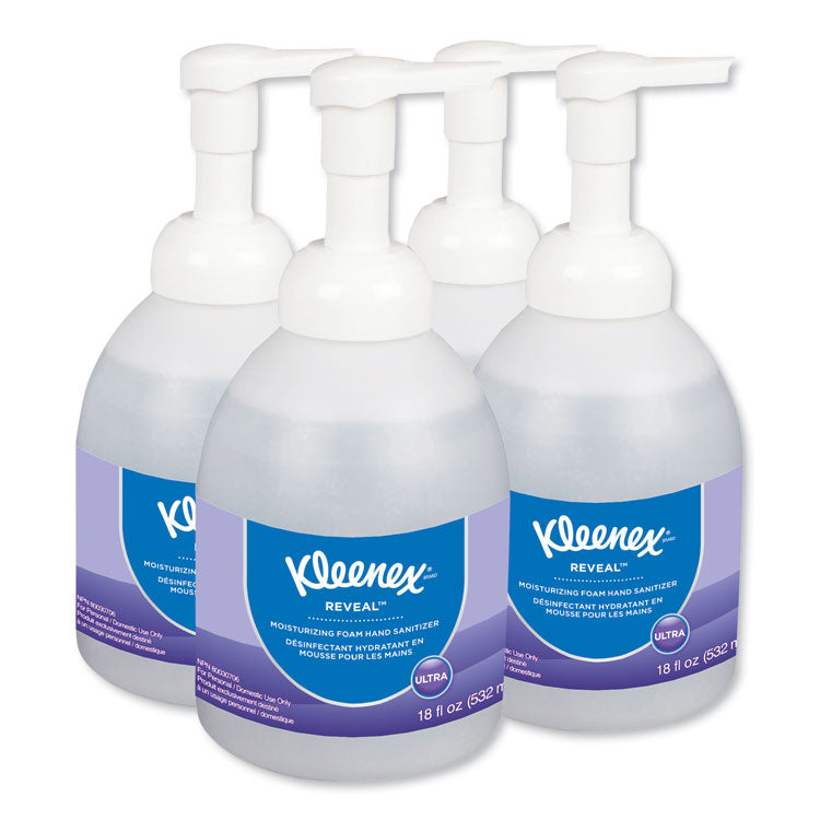 Reveal Ultra Moisturizing Foam Hand Sanitizer, 18 Oz Bottle, Fragrance-Free, 4/carton