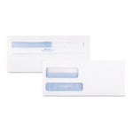 Double Window Redi-Seal Security-Tinted Envelope, #9, Commercial Flap, Redi-Seal Adhesive Closure, 3.88 x 8.88, White, 500/BX