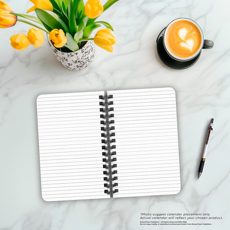 BrownTrout Black Floral Hardcover Journal, 5.25" x 8.25", Multicolored, 192 Pages (9798330707010)