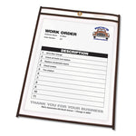 Stitched Shop Ticket Holders, Super Heavy-Duty, Top Load 8.5 x 11 Insert, Clear Front, Black Border, 25/Box