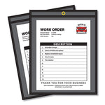 Stitched Shop Ticket Holders, Super Heavy-Duty, 8.5 x 11 Insert, Clear Front, Black Pressboard Back, Black Border, 25/Box