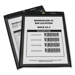 Stitched Shop Ticket Holders, Super Heavy-Duty, 9 x 12 Insert, Clear Front, Black Pressboard Back, Black Border, 25/Box