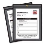 Stitched Shop Ticket Holders, Super Heavy-Duty, 9 x 12 Insert, Clear Front, Black Pressboard Back, Black Border, 25/Box