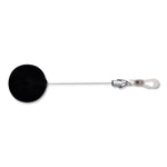 Premier Heavy-Duty Retractable ID Card Reel, 24" Extension, Black/Silver, 12/Box