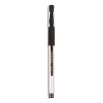 Comfort Grip Gel Pen, Stick, Fine 0.5 mm, Black Ink, Clear/Black Barrel, Dozen