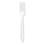 Impress Heavyweight Full-Length Polystyrene Cutlery, Fork, Plastic, White, 1,000/Carton