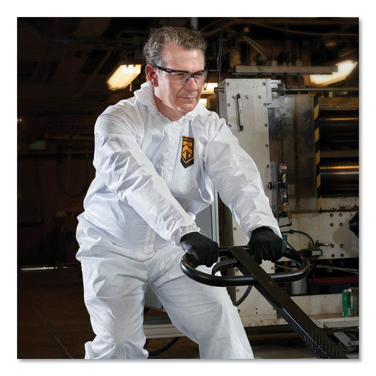 A80 Elastic-Cuff Hood and Boot Coveralls, X-Large, White, 12/Carton