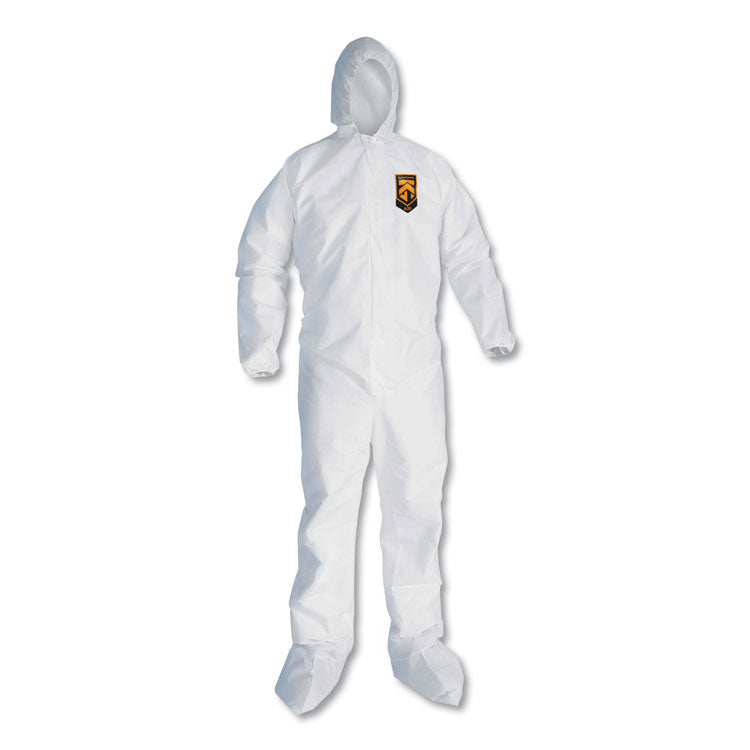 A20 Elastic Back And Ankle Hood And Boot Coveralls, 2x-Large, White, 24/carton