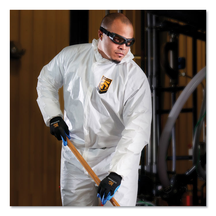 A80 Elastic-Cuff Hood and Boot Coveralls, X-Large, White, 12/Carton