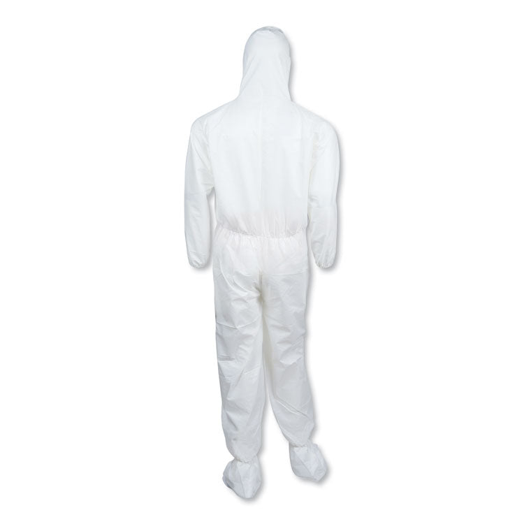 A30 Hood and Boots Splash/Particle Protection Coverall, 6X-Large, White, 21/Carton