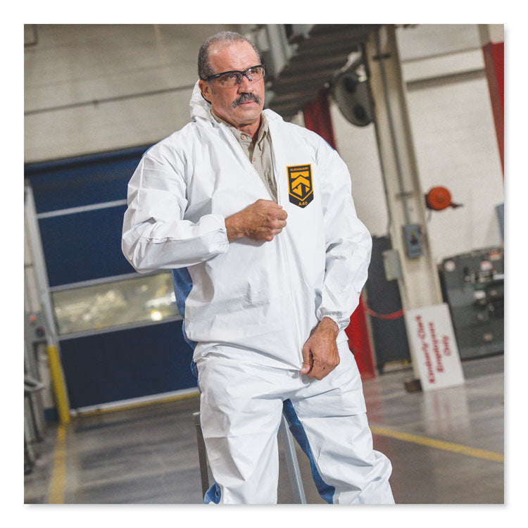 A40 Breathable Back Coveralls, 5X-Large to 6X-Large Combo, White/Blue, 25/Carton