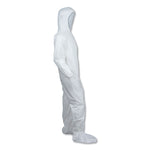 A30 Hood and Boots Splash/Particle Protection Coverall, 5X-Large, White, 25/Carton