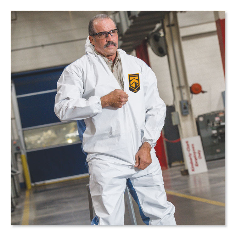 A40 Breathable Back Coveralls, 5X-Large to 6X-Large Combo, White/Blue, 25/Carton