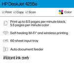 HP DeskJet 4255e Wireless Color All-In-One Inkjet Printer, Print, Scan, Copy, Best for Home, 3 Months FREE Ink (588S6A)
