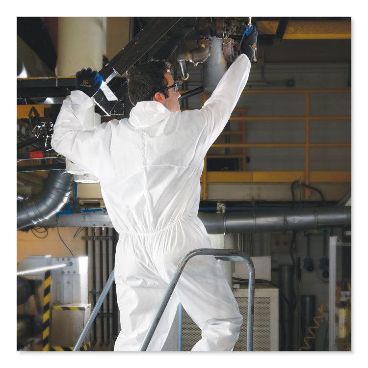 A30 Elastic Back and Cuff Hooded Coveralls, 3X-Large, White, 21/Carton
