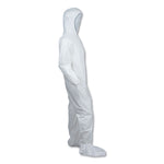 A30 Hood and Boots Splash/Particle Protection Coverall, 6X-Large, White, 21/Carton