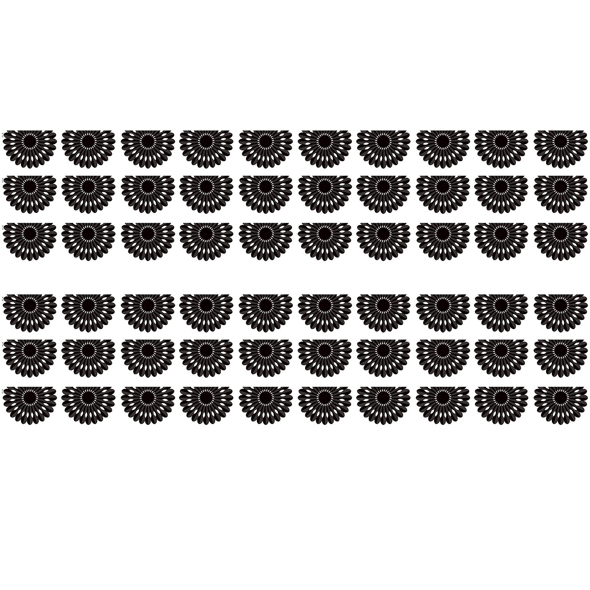 Teacher Created Resources Die-Cut Border Trim, 2.75" x 2.92', Black and White Fiesta, 12/Pack, 6 Packs/Bundle (TCR6107-6)