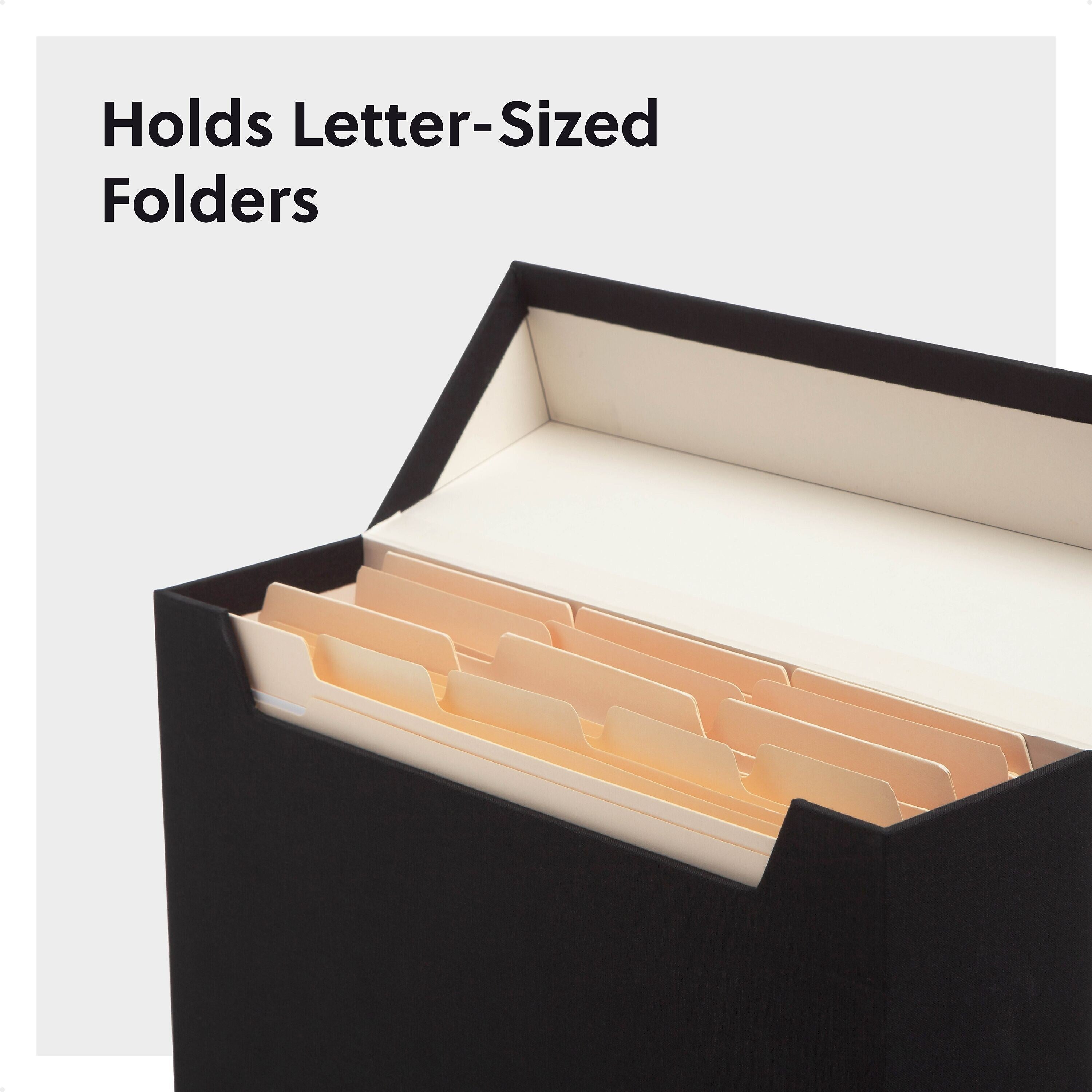 Smead 40% Recycled Fabric/Canvas File Box Attached Flip Top, 13" x 10", Charcoal (70233)