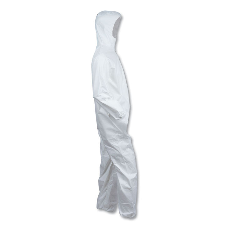 A40 Elastic-Cuff, Ankle, Hooded Coveralls, Medium, White, 25/carton