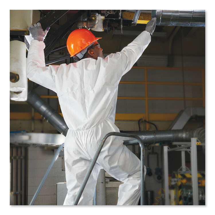 A30 Elastic-Back and Cuff Coveralls, X-Large, White, 25/Carton