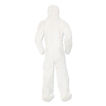 A80 Elastic-Cuff Hood and Boot Coveralls, X-Large, White, 12/Carton