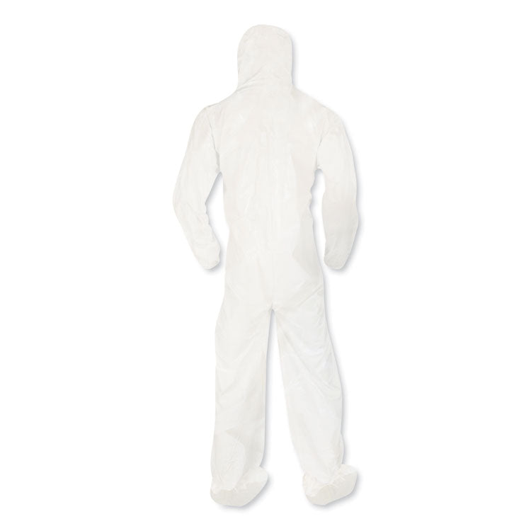 A80 Elastic-Cuff Hood and Boot Coveralls, X-Large, White, 12/Carton