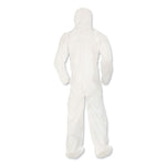 A80 Coveralls with Head/Foot Covering, Saranex 23-P/Cloth, 4X-Large, White, 10/Carton